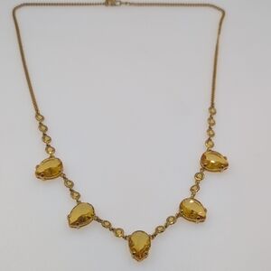 J. Crew Gold Necklace with Yellow Orange Gems